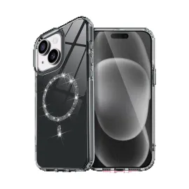 Newface Apple Iphone 15 Plus Live Diamond Magsafe Kapak - Siyah