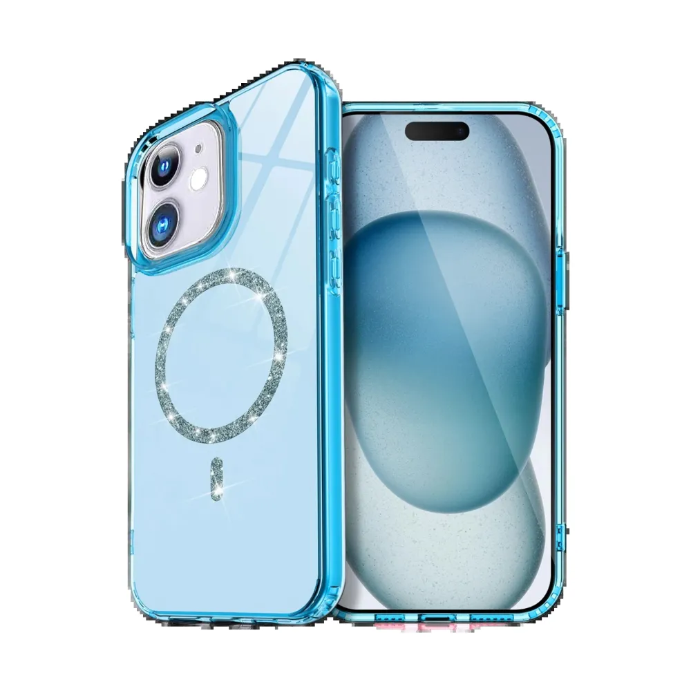 Newface Apple Iphone 12 Live Diamond Magsafe Kapak - Mavi