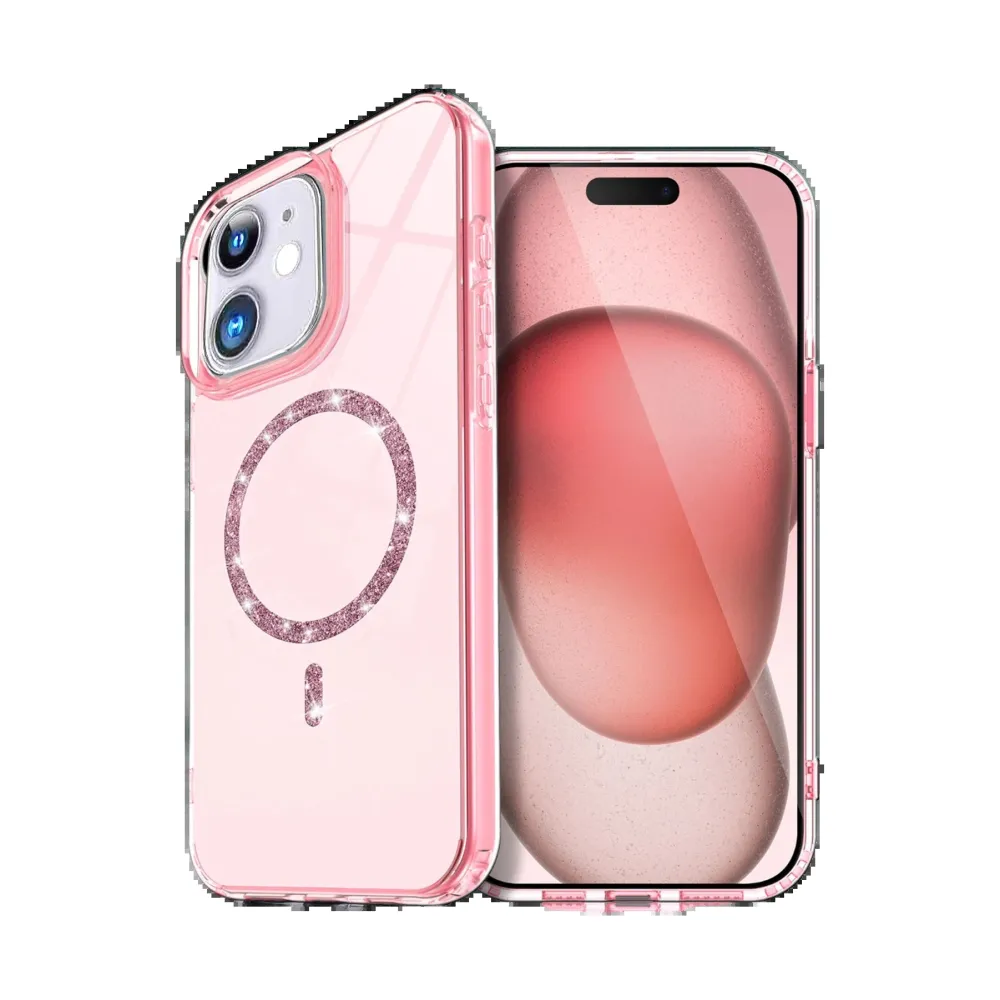 Newface Apple Iphone 12 Live Diamond Magsafe Kapak - Pembe