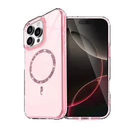 Newface Apple Iphone 16 Pro Live Diamond Magsafe Kapak - Pembe