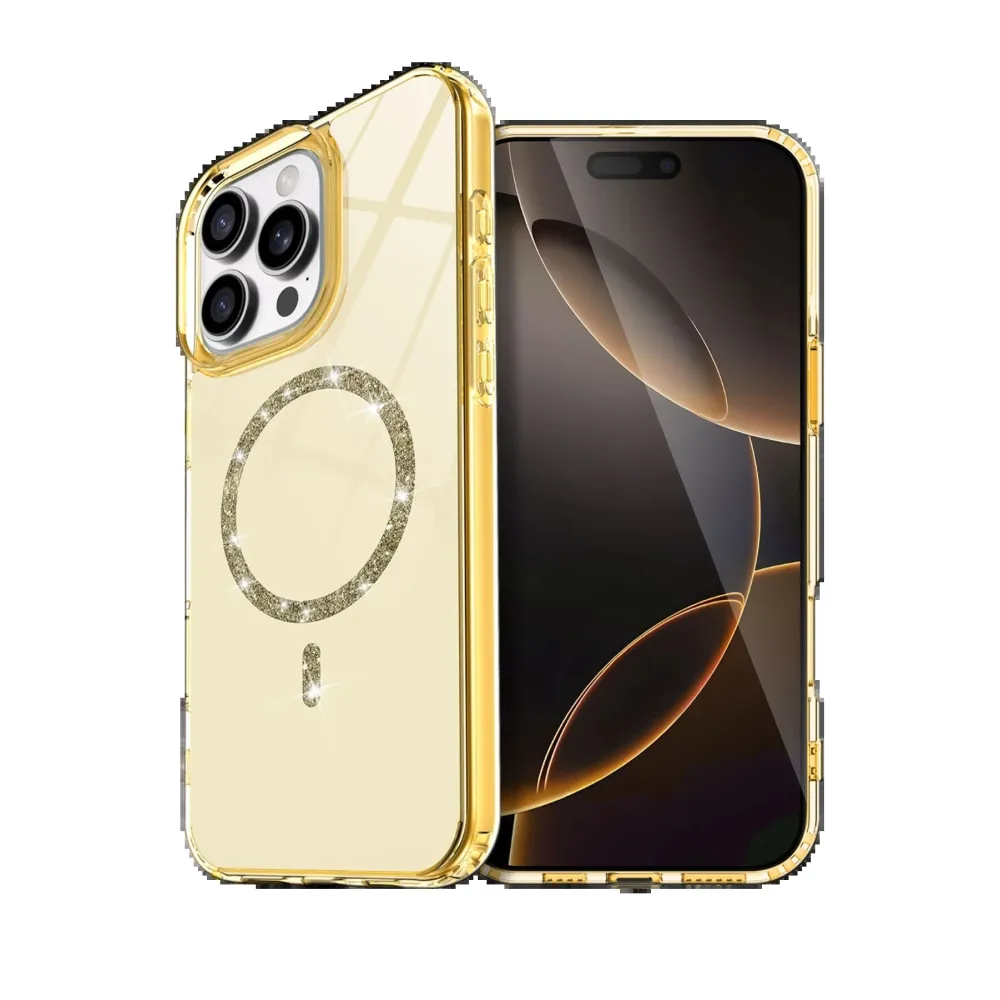 Newface Apple Iphone 16 Pro Live Diamond Magsafe Kapak - Sarı