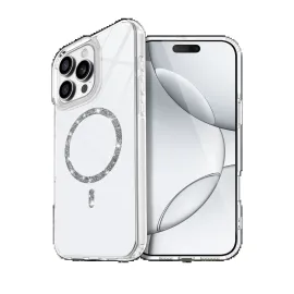 Newface Apple Iphone 16 Pro Max Live Diamond Magsafe Kapak - Şeffaf