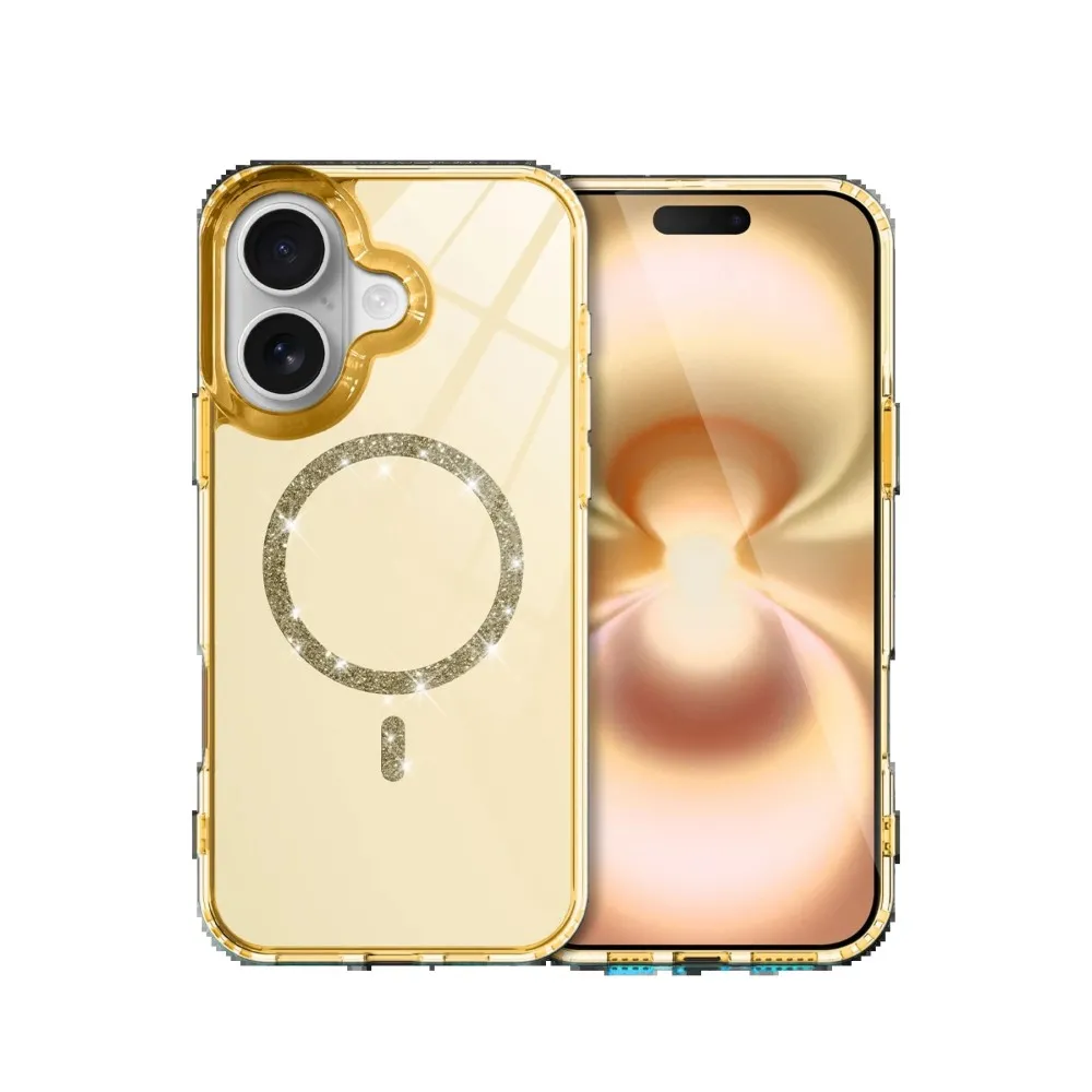Newface Apple Iphone 16 Plus Live Diamond Magsafe Kapak - Sarı
