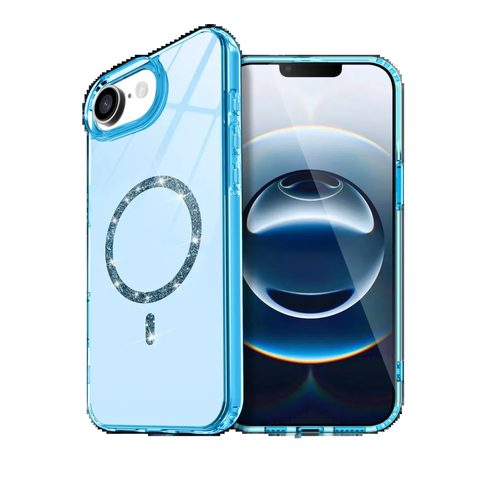 Newface Apple Iphone 16E Live Diamond Magsafe Kapak - Mavi