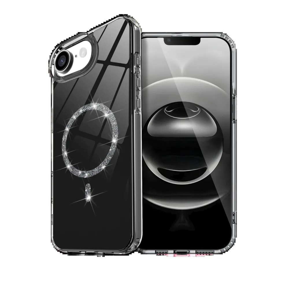 Newface Apple Iphone 16E Live Diamond Magsafe Kapak - Siyah