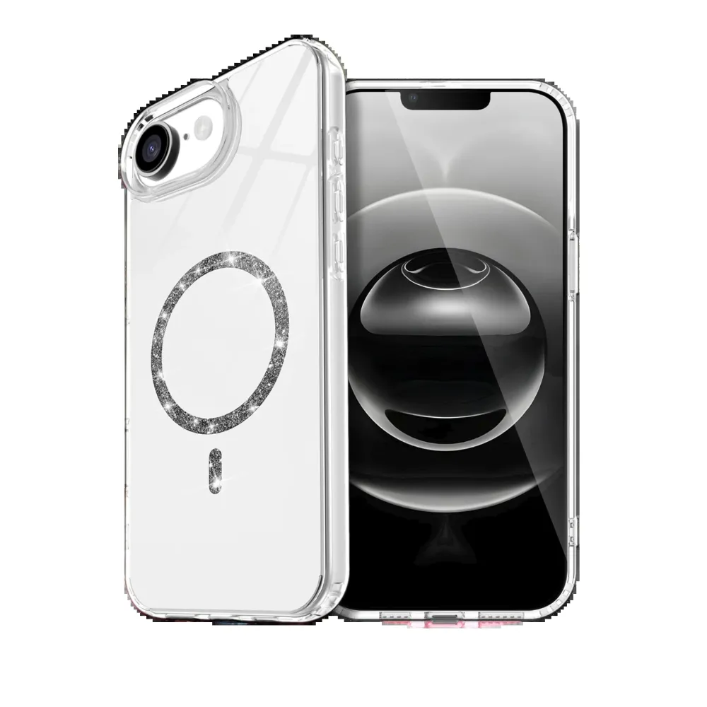 Newface Apple Iphone 16E Live Diamond Magsafe Kapak - Şeffaf