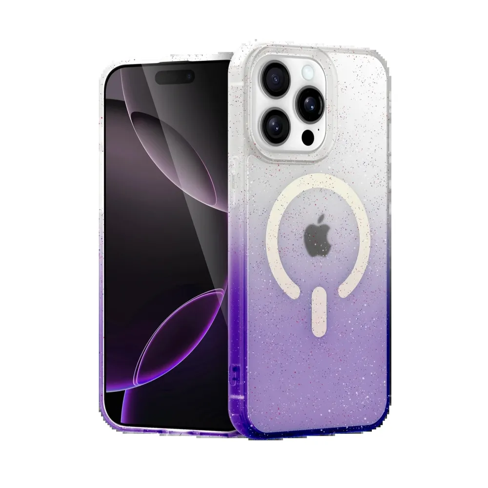 Newface Apple Iphone 15 Pro Max Pummel Shiny Magsafe Kapak - Mor