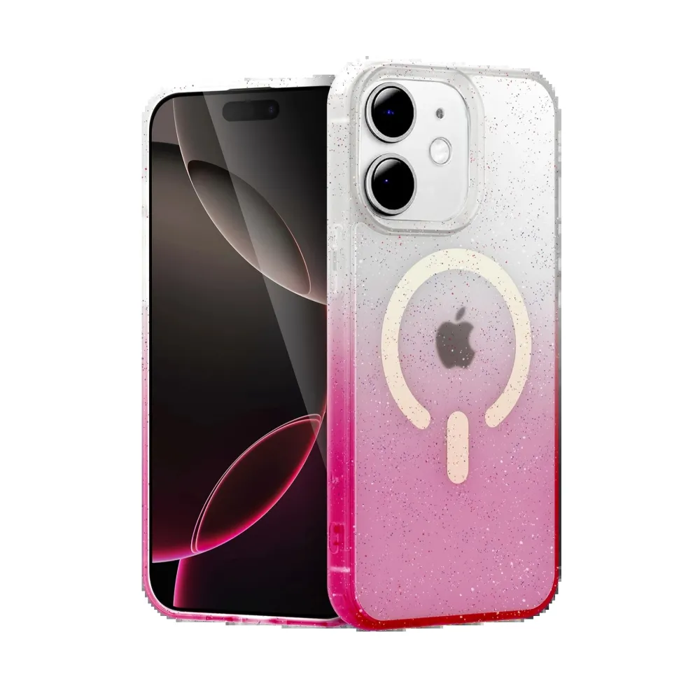 Newface Apple Iphone 12 Pummel Shiny Magsafe Kapak - Pembe