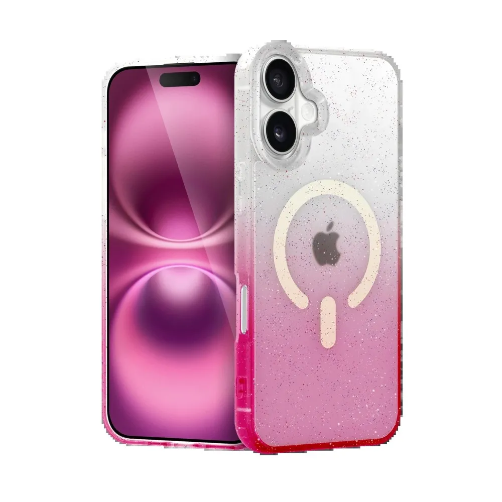 Newface Apple Iphone 16 Pummel Shiny Magsafe Kapak - Pembe