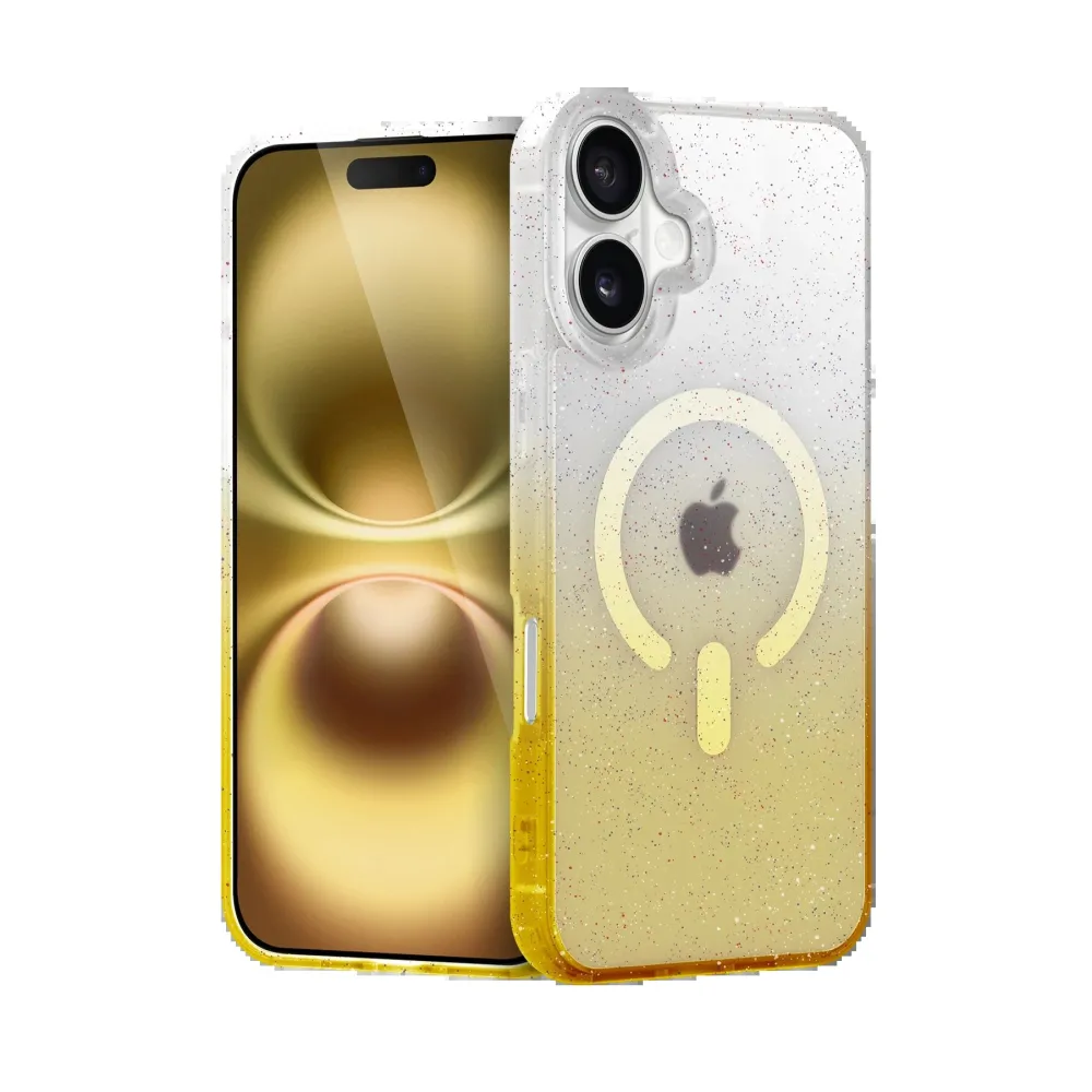 Newface Apple Iphone 16 Plus Pummel Shiny Magsafe Kapak - Gold