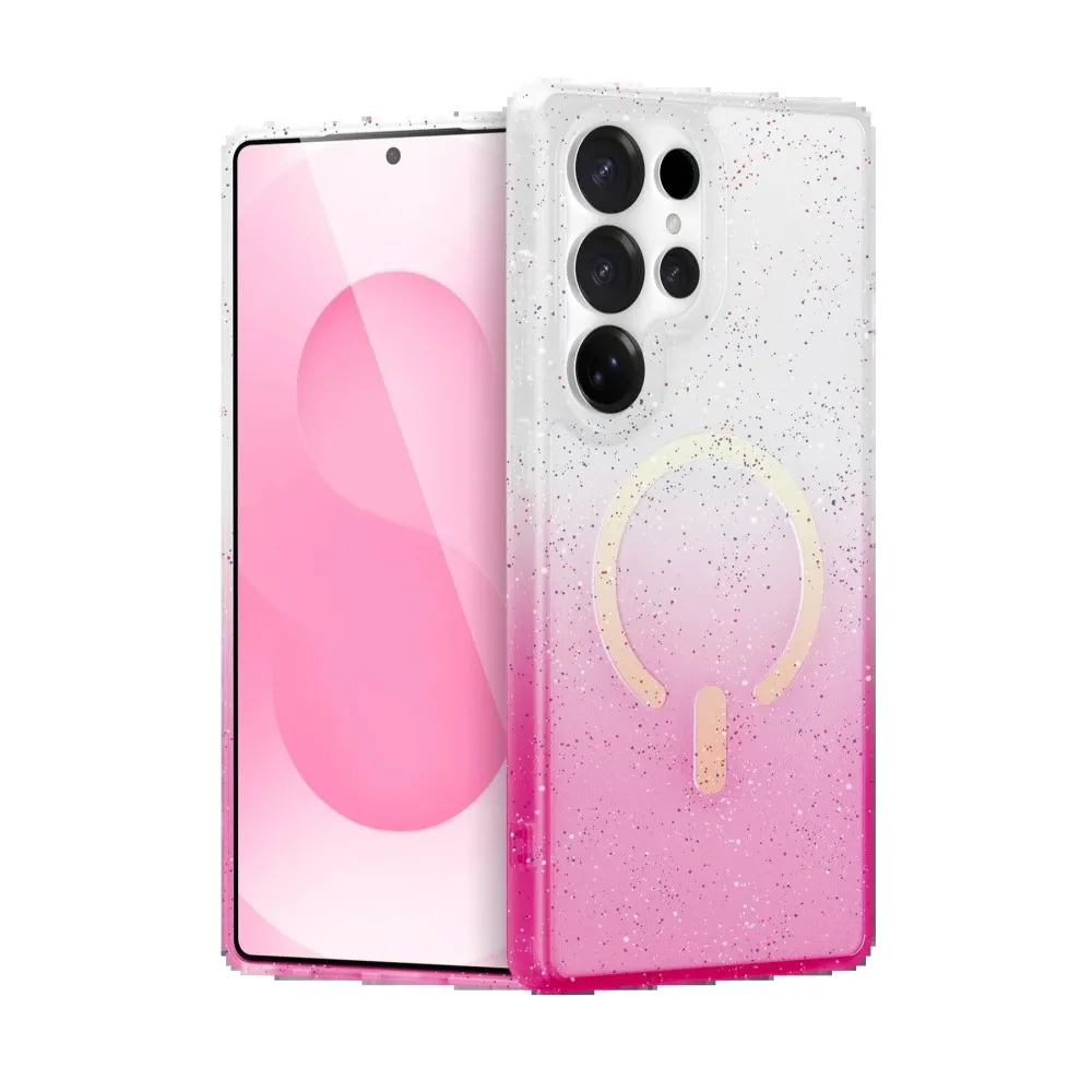 Newface Samsung Galaxy S24 Ultra Pummel Shiny Magsafe Kapak - Pembe