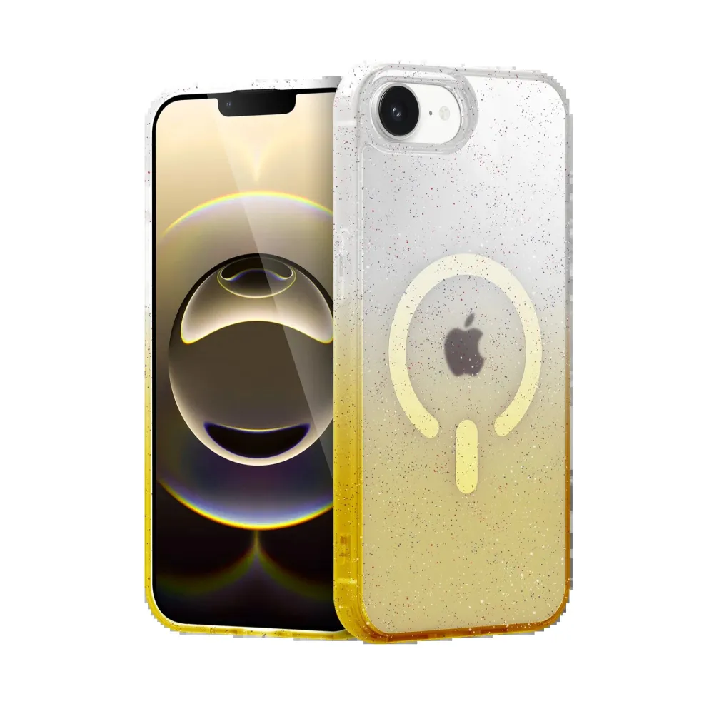 Newface Apple Iphone 16E Pummel Shiny Magsafe Kapak - Gold