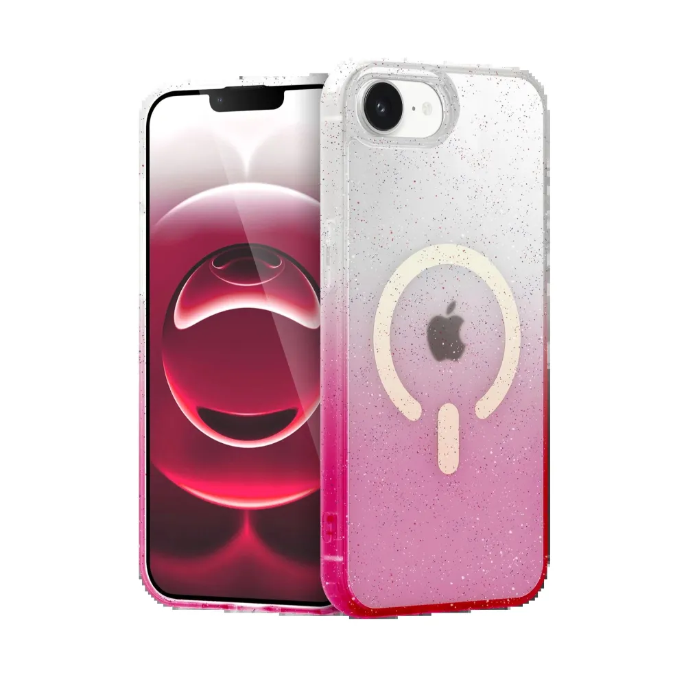 Newface Apple Iphone 16E Pummel Shiny Magsafe Kapak - Pembe