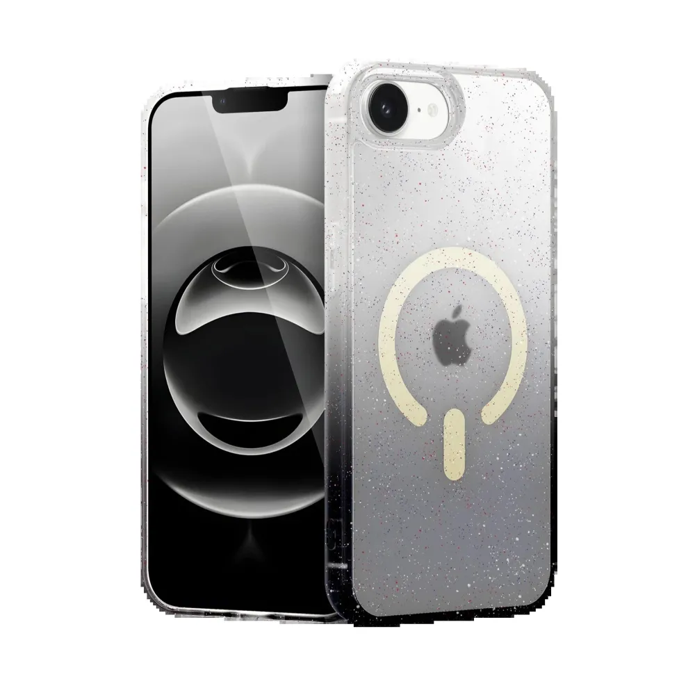 Newface Apple Iphone 16E Pummel Shiny Magsafe Kapak - Siyah