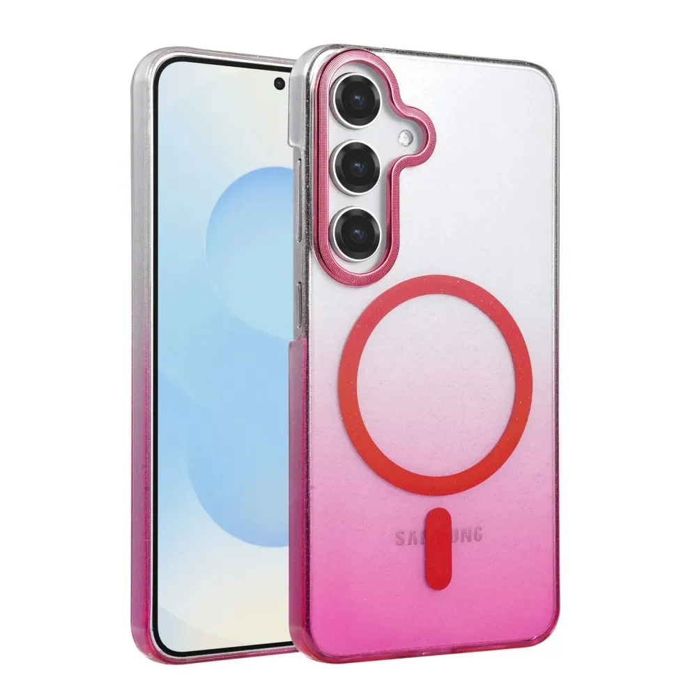 Newface Samsung Galaxy S25 Glossy Magsafe Kapak - Pembe
