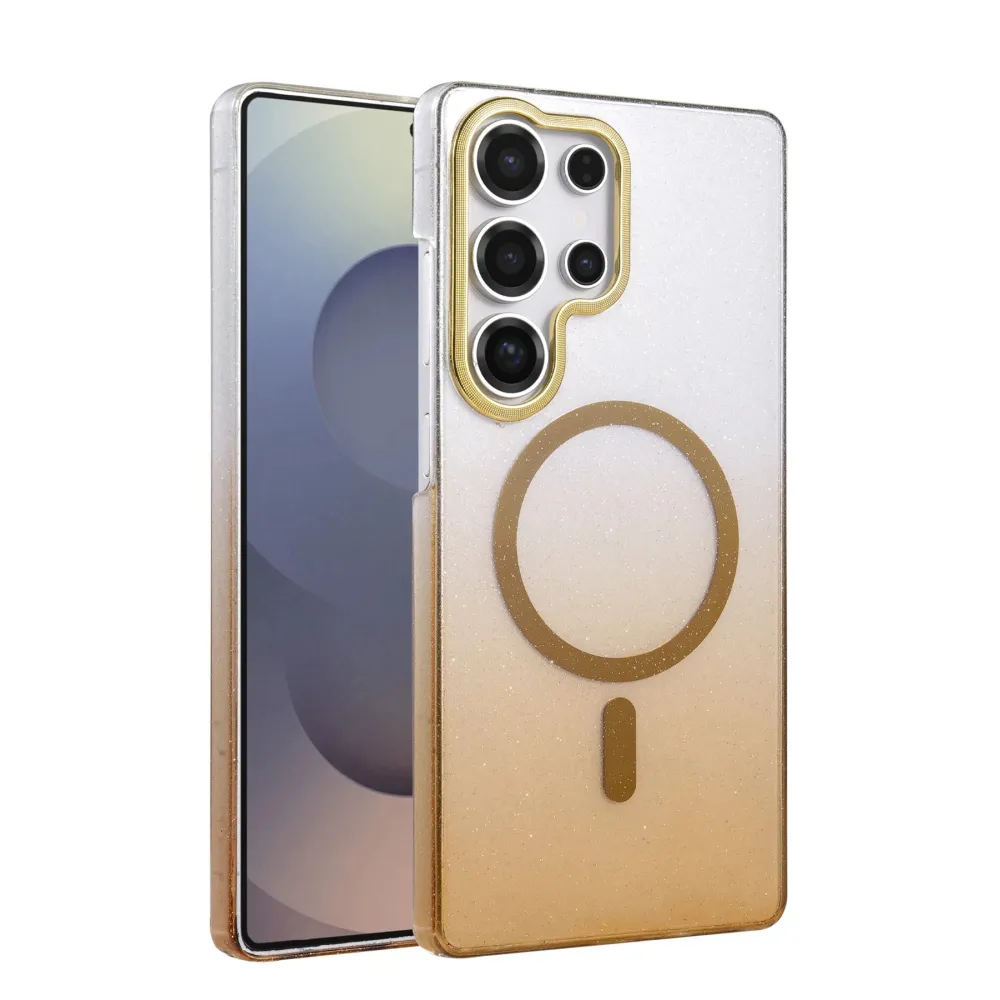 Newface Samsung Galaxy S25 Ultra Glossy Magsafe Kapak - Çöl Titanyum