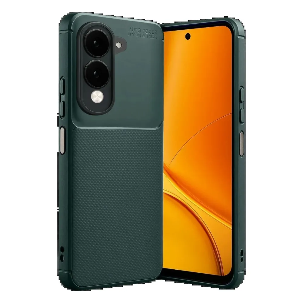 Newface Vivo Y29S Auto Focus Karbon Kapak - Koyu Yeşil