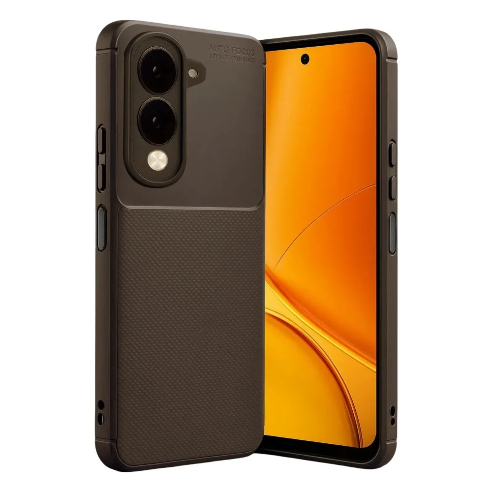 Newface Vivo Y29S Auto Focus Karbon Kapak - Kahverengi