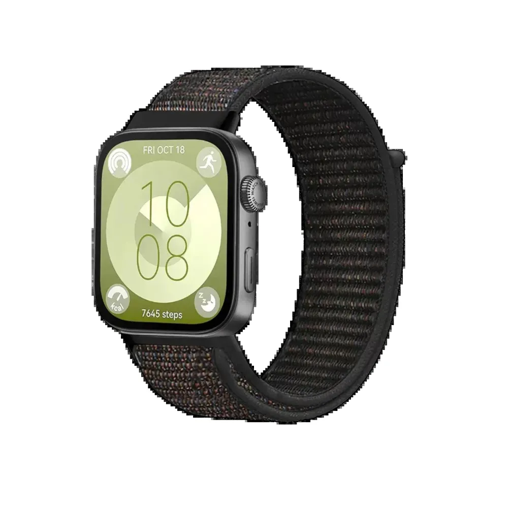 Newface Huawei Fit 4 Hasırlı Cırtcırtlı Kordon - Siyah