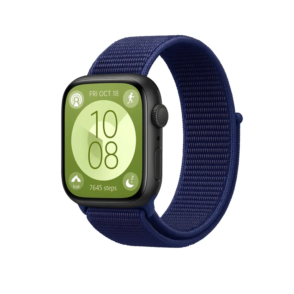 Newface Huawei Fit 4 Hasırlı Cırtcırtlı Kordon - Lacivert-Mürdüm