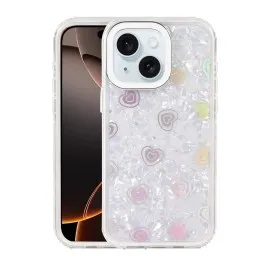 Newface Apple iPhone 15 Lumi Desenli Kapak - Beyaz