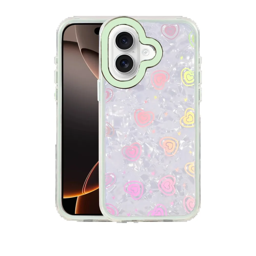 Newface Apple Iphone 16 Lumi Desenli Kapak - Yeşil