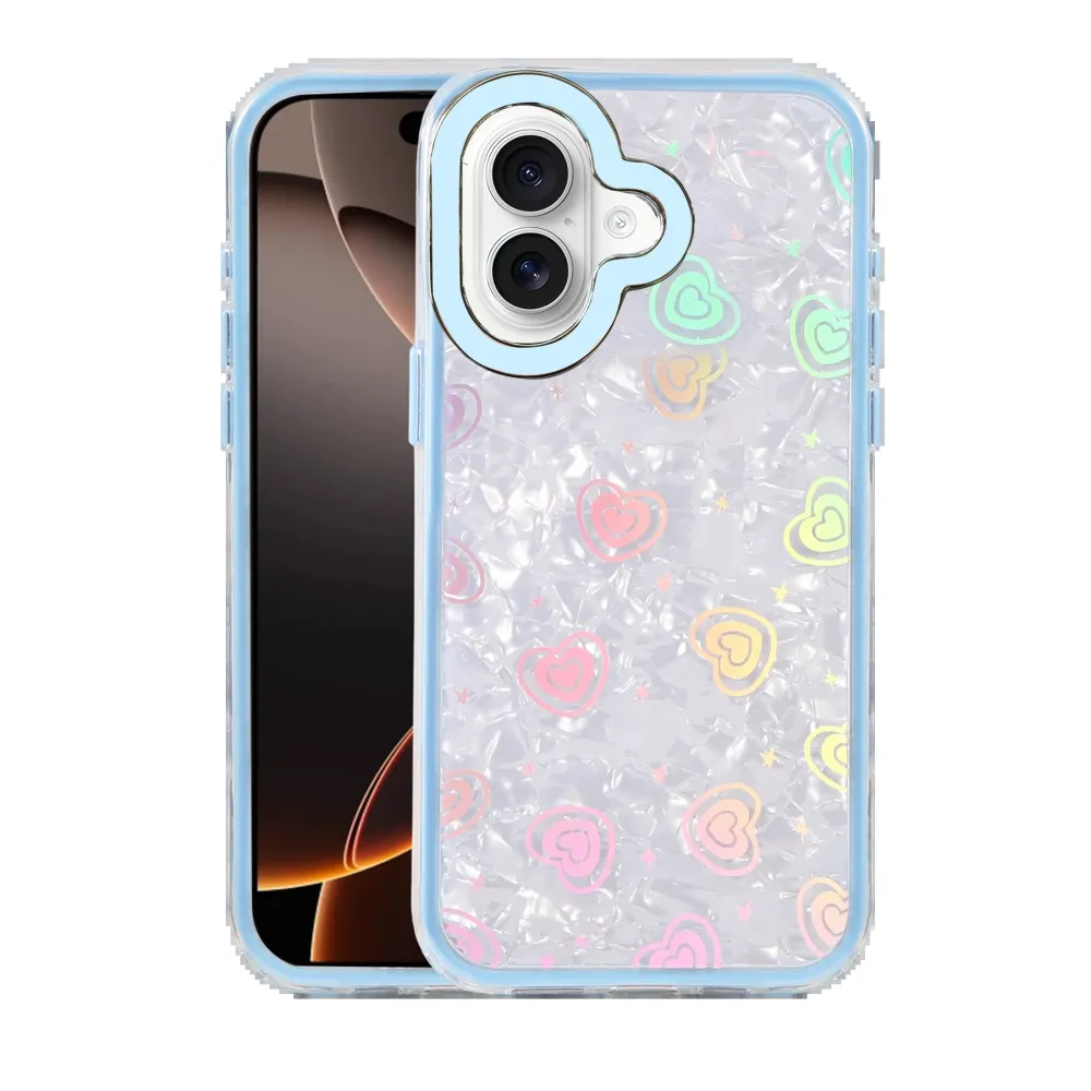 Newface Apple Iphone 16 Lumi Desenli Kapak - Mavi