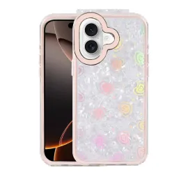 Newface Apple Iphone 16 Lumi Desenli Kapak - Pembe