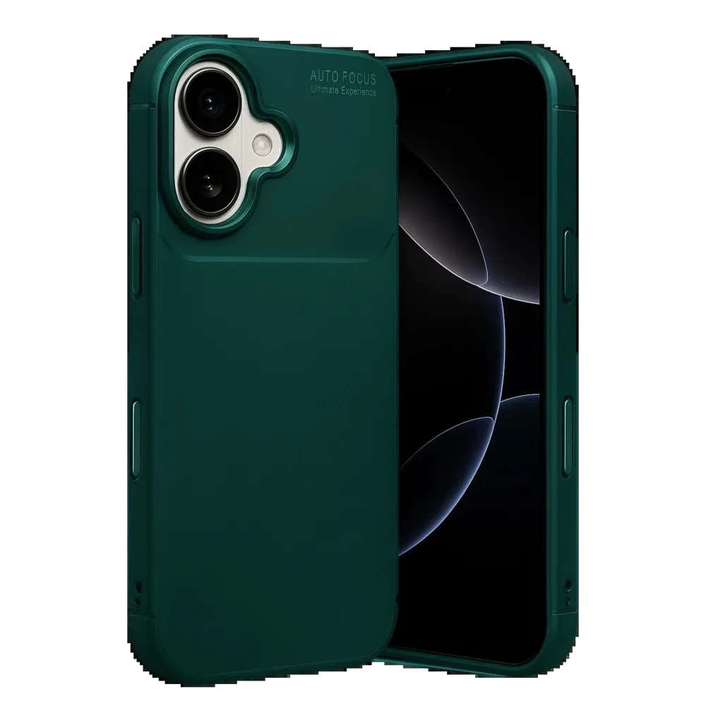 Newface Apple Iphone 17 Auto Focus Karbon Kapak - Koyu Yeşil