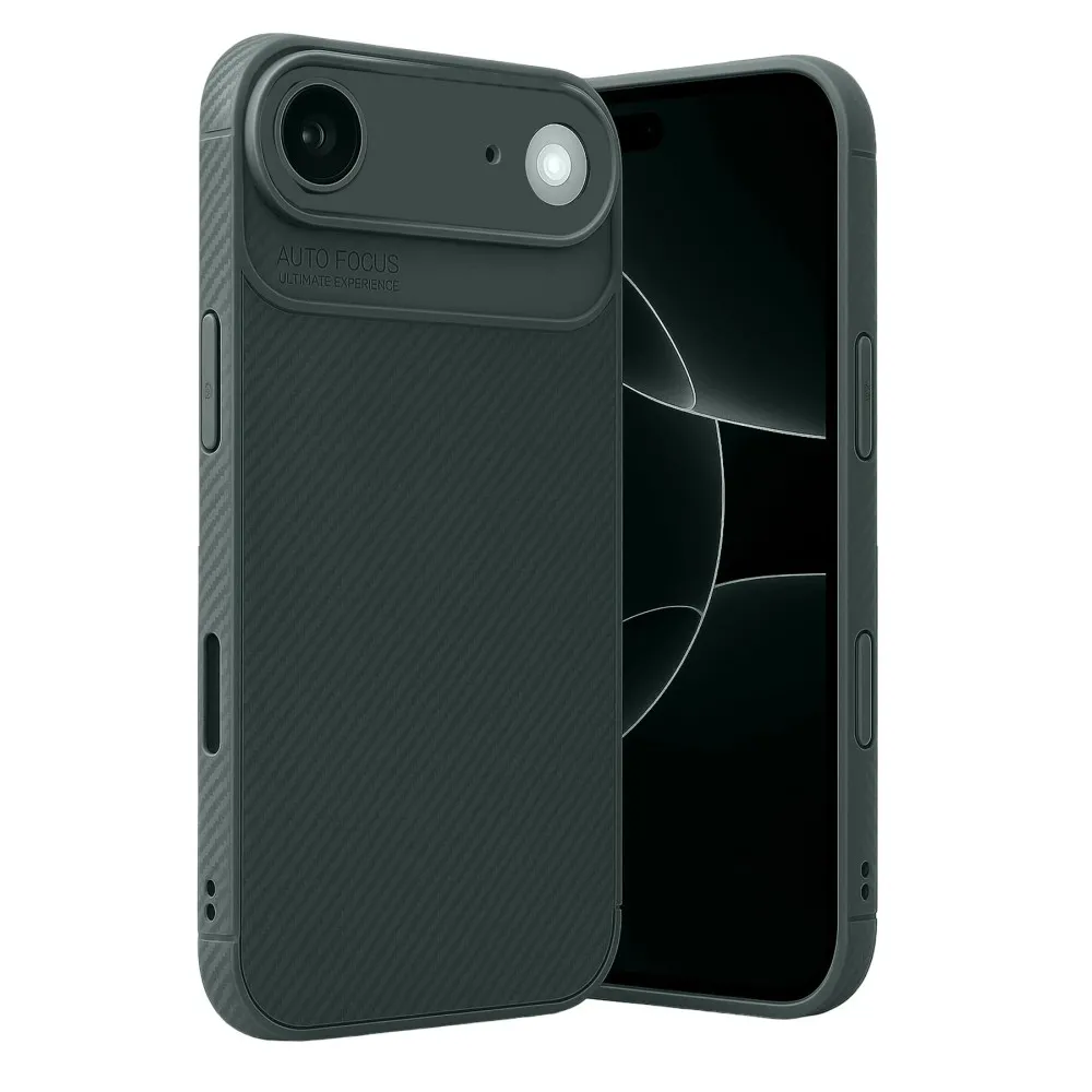 Newface Apple Iphone 17 Air Auto Focus Karbon Kapak - Koyu Yeşil