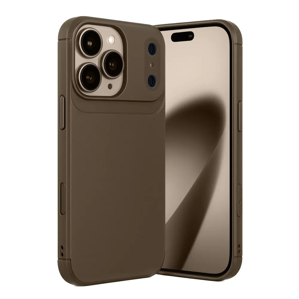 Newface Apple Iphone 17 Pro Max Auto Focus Karbon Kapak - Kahverengi