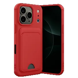 Newface Apple Iphone 17 Pro Kelvin Kartvizitli Silikon - Kırmızı