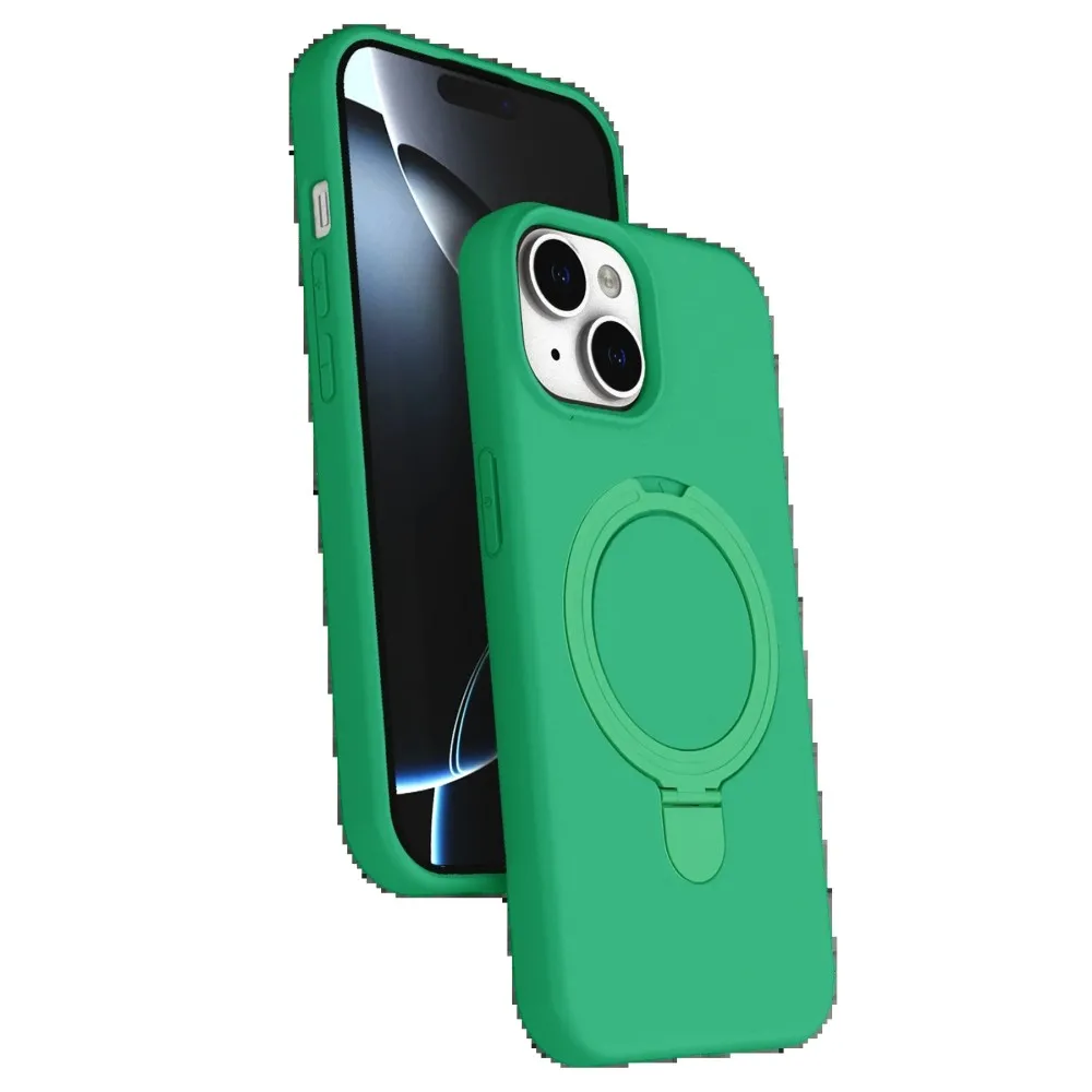 Newface Apple Iphone 15 Regal Magsafe Standlı Kapak - Yeşil