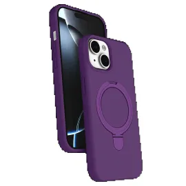 Newface Apple Iphone 15 Plus Regal Magsafe Standlı Kapak - Derin Mor