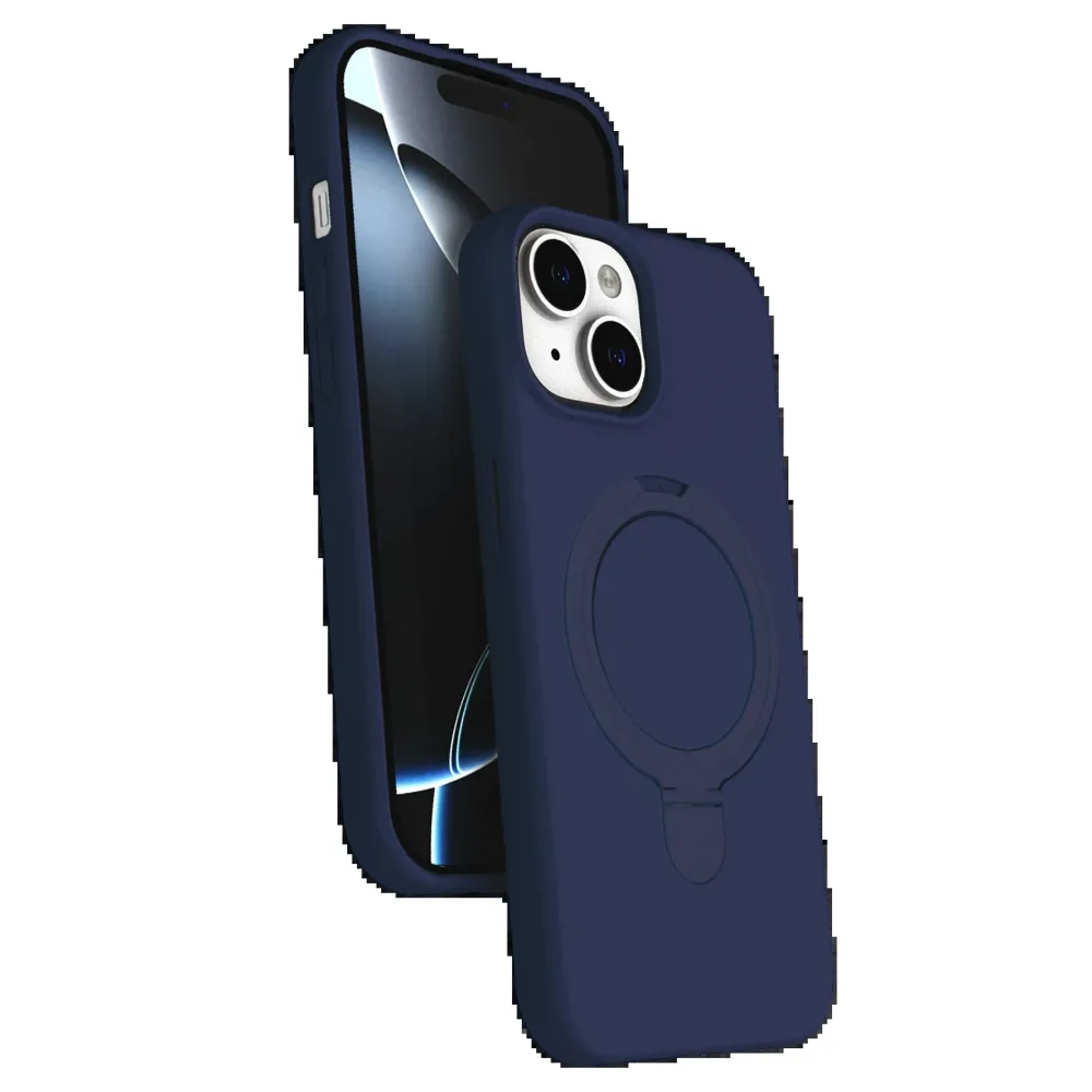Newface Apple Iphone 15 Plus Regal Magsafe Standlı Kapak - Lacivert