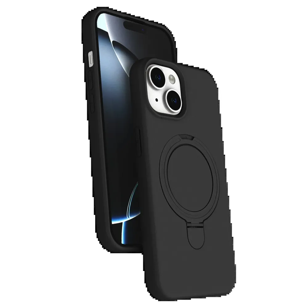 Newface Apple Iphone 15 Plus Regal Magsafe Standlı Kapak - Siyah
