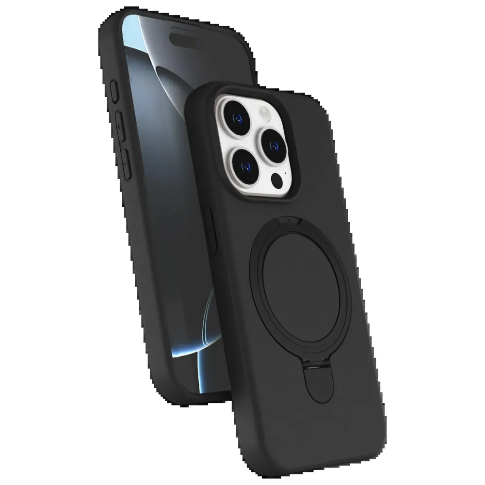 Newface Apple Iphone 15 Pro Max Regal Magsafe Standlı Kapak - Siyah