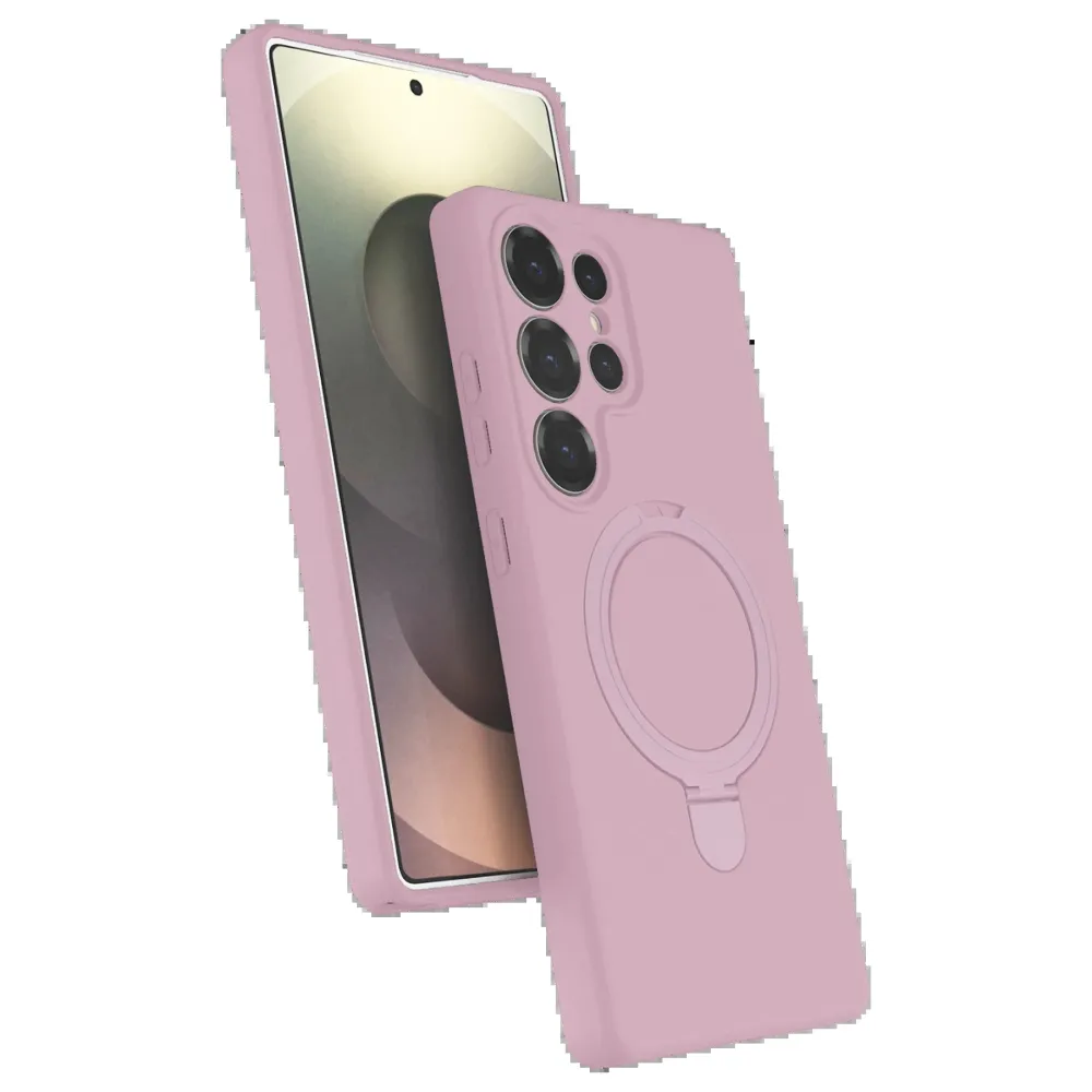 Newface Samsung Galaxy S23 Ultra Regal Magsafe Standlı Kapak - Açık Pembe