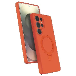 Newface Samsung Galaxy S23 Ultra Regal Magsafe Standlı Kapak - Turuncu