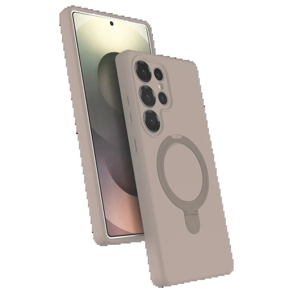 Newface Samsung Galaxy S23 Ultra Regal Magsafe Standlı Kapak - Çöl Titanyum