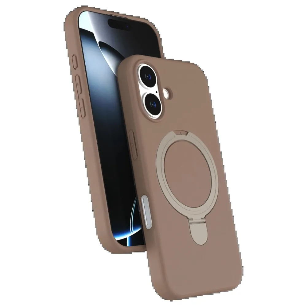 Newface Apple iPhone 16 Regal Magsafe Standlı Kapak - Çöl Titanyum