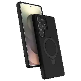 Newface Samsung Galaxy S24 Ultra Regal Magsafe Standlı Kapak - Siyah