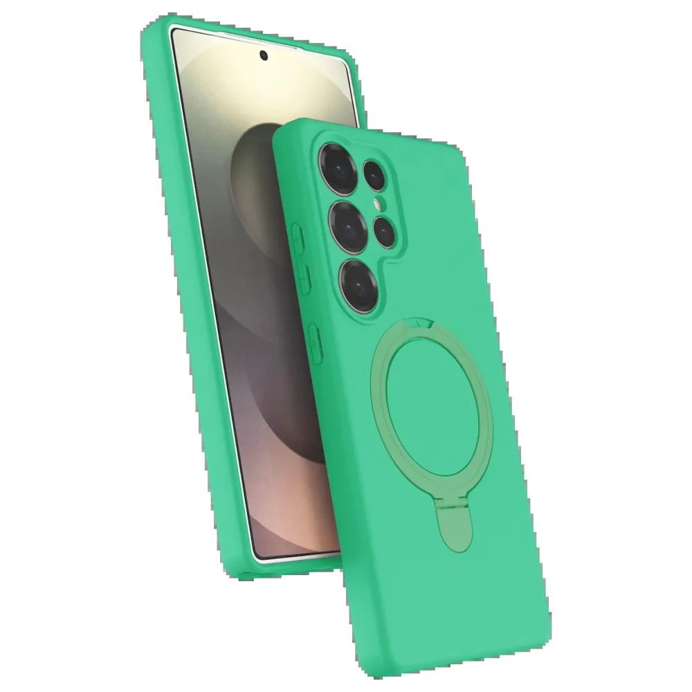 Newface Samsung Galaxy S24 Ultra Regal Magsafe Standlı Kapak - Yeşil