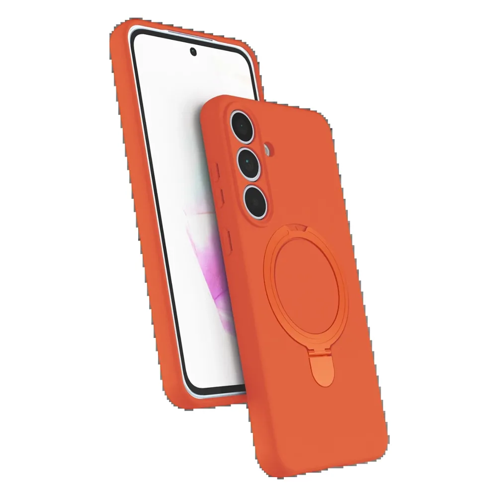 Newface Samsung Galaxy S24 FE Regal Magsafe Standlı Kapak - Turuncu