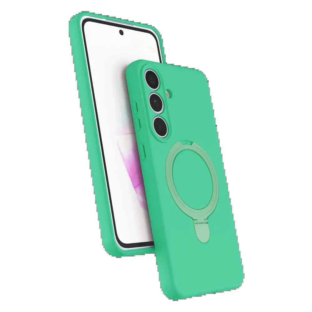 Newface Samsung Galaxy S24 Fe Regal Magsafe Standlı Kapak - Yeşil