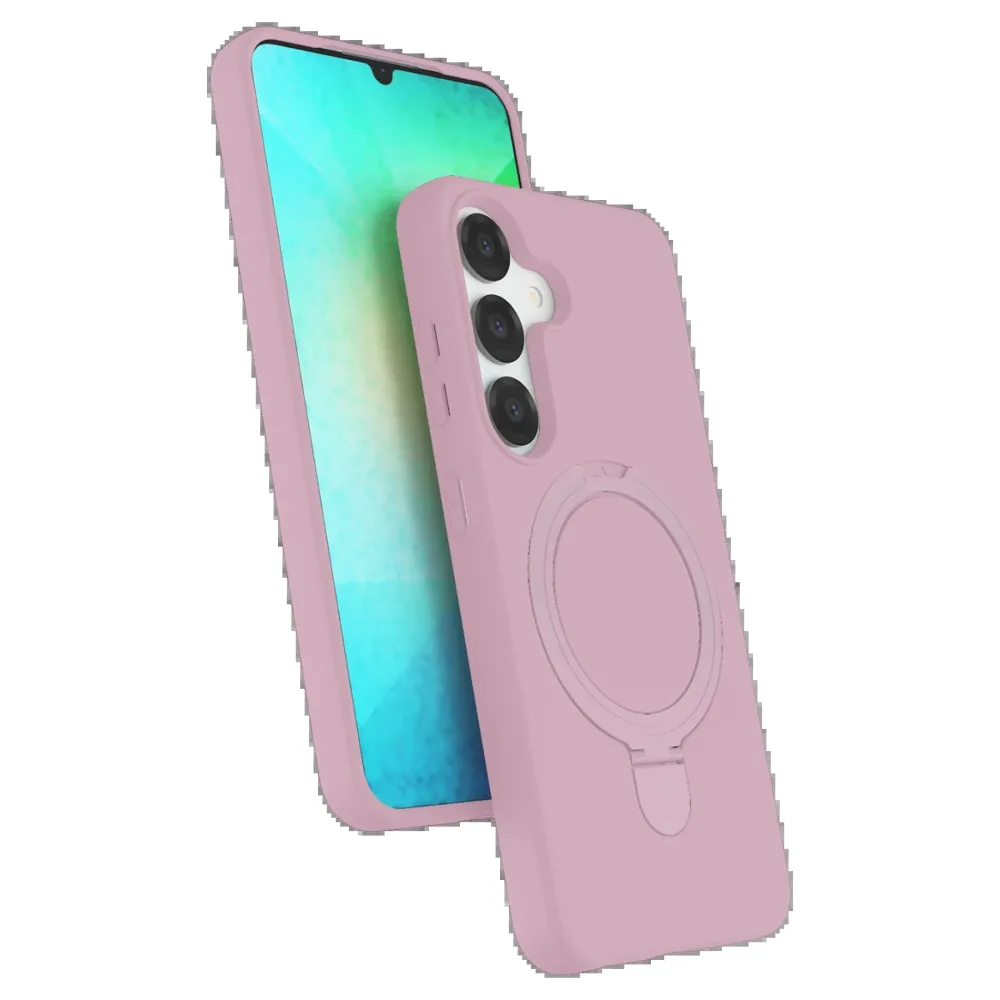 Newface Samsung Galaxy S25 Regal Magsafe Standlı Kapak - Açık Pembe