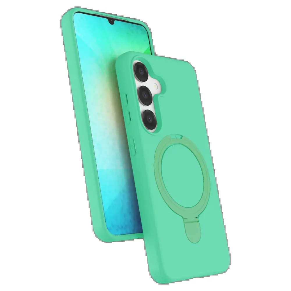 Newface Samsung Galaxy S25 Regal Magsafe Standlı Kapak - Yeşil