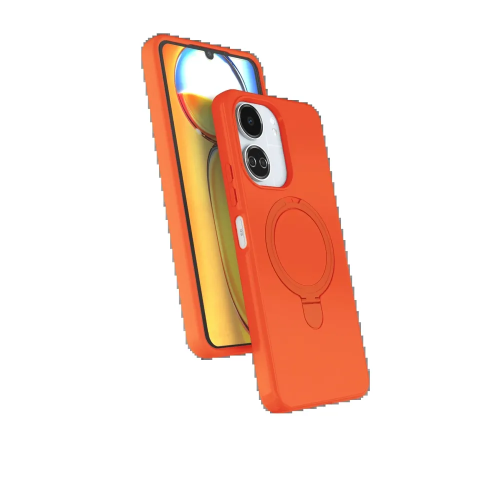Newface Xiaomi Redmi 13C Regal Magsafe Standlı Kapak - Turuncu