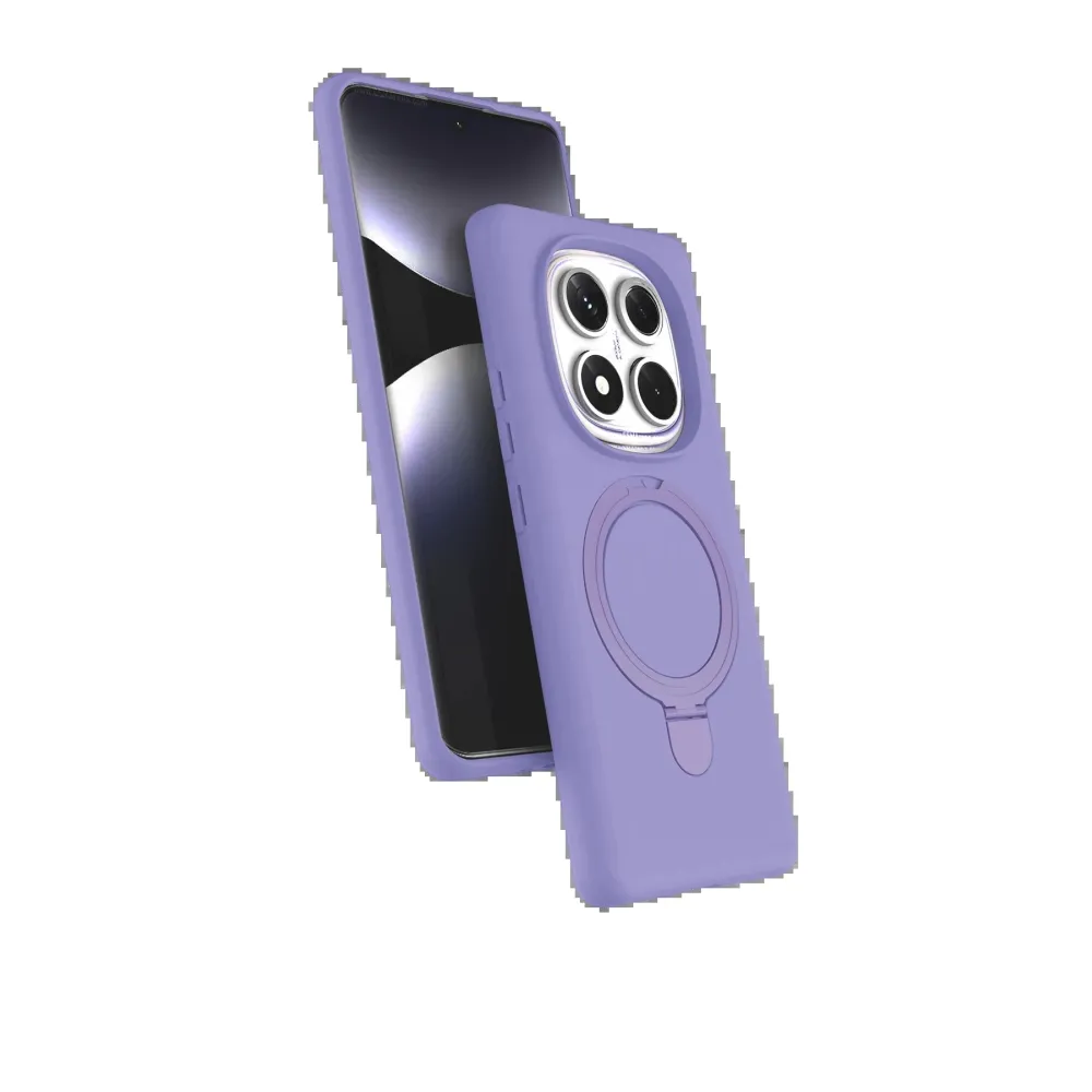 Newface Xiaomi Redmi Note 14 Pro 4G Regal Magsafe Standlı Kapak - Lila