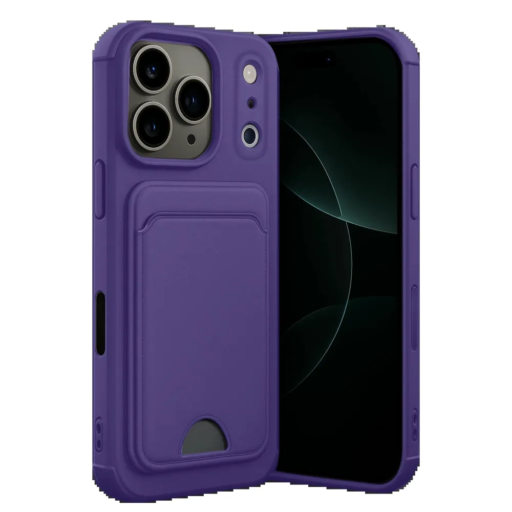 Newface Apple Iphone 17 Pro Kelvin Kartvizitli Silikon - Derin Mor